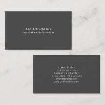 ミニマルプロフェッショナルダークグレービジネスカード