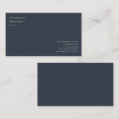 ミニマルプロフェッショナルネイビーブルー名刺 名刺 (正面/裏面)