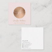 ミニマルプロフェッショナルバラ金ゴールド円モノグラム スクエア名刺 (正面/裏面)