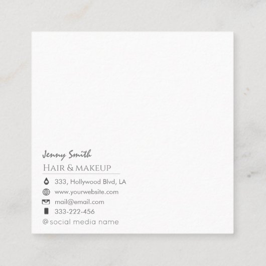 ミニマルプロフェッショナルバラ金ゴールド箔円 スクエア名刺 (裏面)