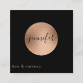 ミニマルプロフェッショナルバラ金ゴールド箔円 スクエア名刺 (正面)