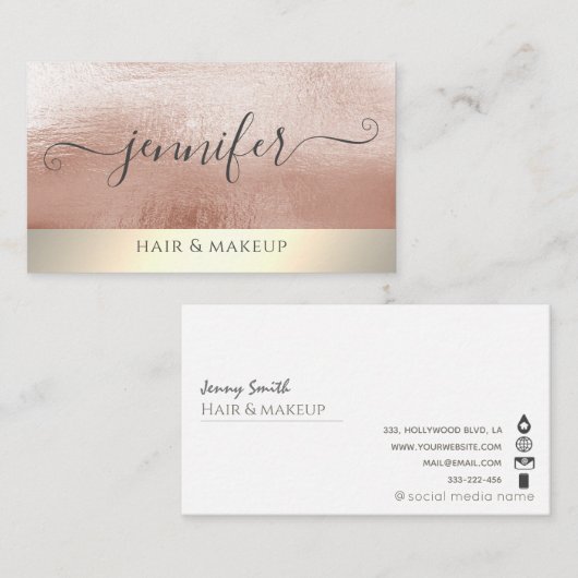 ミニマルプロフェッショナルバラ金ゴールド箔 名刺 (正面/裏面)