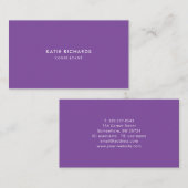 ミニマルプロフェッショナルパープルビジネスカード 名刺 (正面/裏面)