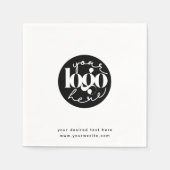 ミニマルプロフェッショナルビジネスカスタムロゴ スタンダードカクテルナプキン (正面)