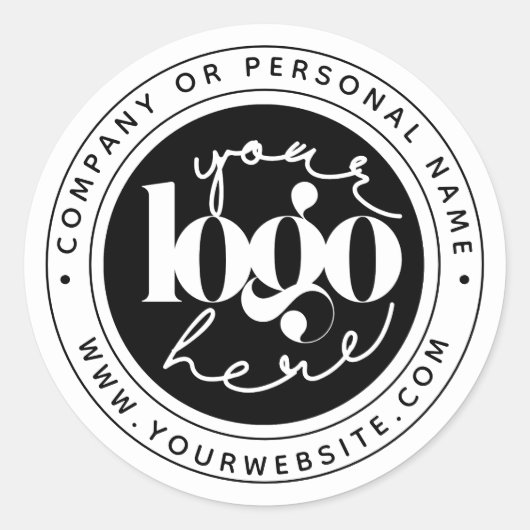 ミニマルプロフェッショナルビジネスカスタムロゴ ラウンドシール (正面)