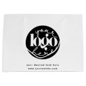 ミニマルプロフェッショナルビジネスカスタムロゴ ラージペーパーバッグ (正面)