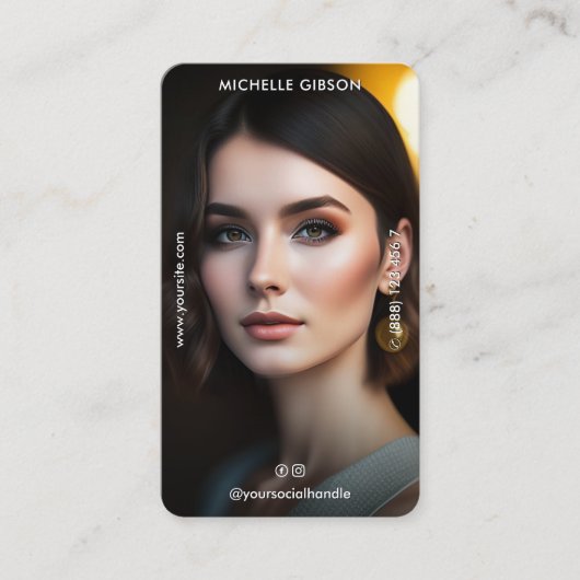 ミニマルプロフェッショナルフォトモノグラムブラック 名刺 (正面)