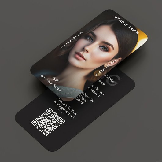 ミニマルプロフェッショナルフォトモノグラムブラック 名刺