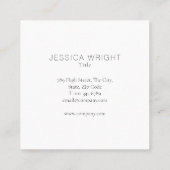 ミニマルプロフェッショナルブラシ付きスチールとブラック スクエア名刺 (裏面)