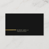 ミニマルプロフェッショナルブラックと金ゴールドフォトのレイアウト 名刺 (裏面)