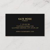 ミニマルプロフェッショナルブラック金ゴールド 名刺 (裏面)