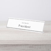 ミニマルプロフェッショナルブラック&ホワイト デスクネームプレート (正面)