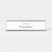 ミニマルプロフェッショナルブラック&ホワイト デスクネームプレート (正面)