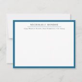 ミニマルプロフェッショナルブルーモノグラムの ノートカード (正面)