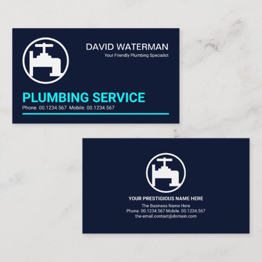 ミニマルプロフェッショナルブルーライン配管 名刺 (正面/裏面)