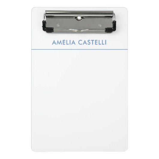 ミニマルプロフェッショナルプレインブルーホワイト ミニクリップボード (正面)