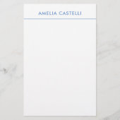 ミニマルプロフェッショナルプレインブルーホワイト 便箋 (正面)