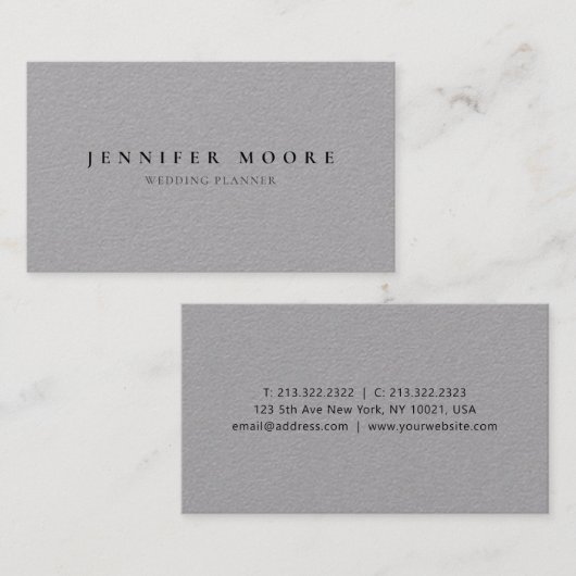 ミニマルプロフェッショナルプレインプレミアムグレー 名刺 (正面/裏面)