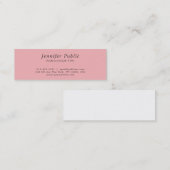 ミニマルプロフェッショナルプレーンエレガントピンク スキニー名刺 (正面/裏面)