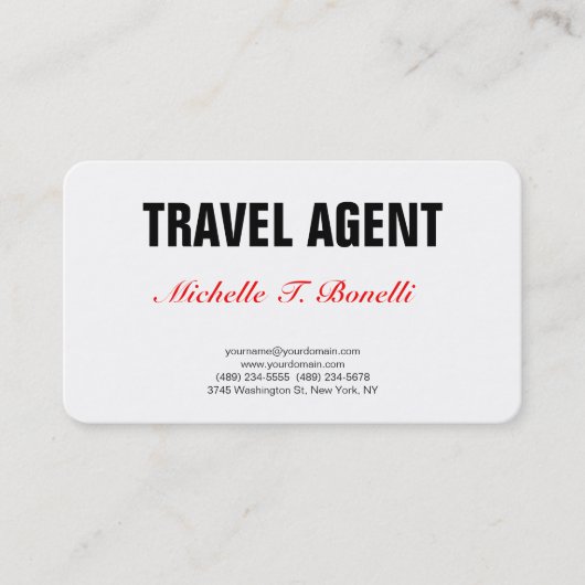 ミニマルプロフェッショナルプレーンシンプル旅行代理店 名刺 (正面)