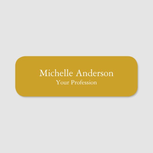 ミニマルプロフェッショナルプレーンモダンディジョンイエロー 名札 (正面)