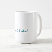 ミニマルプロフェッショナルプレーンモダンブルーホワイト コーヒーマグカップ (正面右)