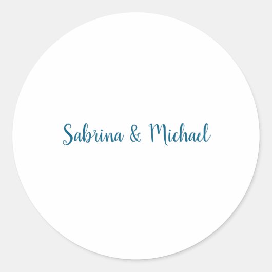 ミニマルプロフェッショナルプレーンモダンブルーホワイト ラウンドシール (正面)