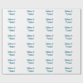 ミニマルプロフェッショナルプレーンモダンブルーホワイト ラッピングペーパー (フラット)