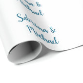 ミニマルプロフェッショナルプレーンモダンブルーホワイト ラッピングペーパー (ロールコーナー)