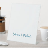 ミニマルプロフェッショナルプレーンモダンブルーホワイト 台座サイン (インサイチュ)