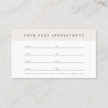 ミニマルプロフェッショナルベージュアポイントメントカード