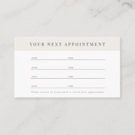 ミニマルプロフェッショナルベージュアポイントメントカード 名刺