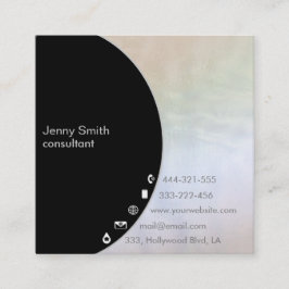 ミニマルプロフェッショナルホログラフィック幾何学 スクエア名刺