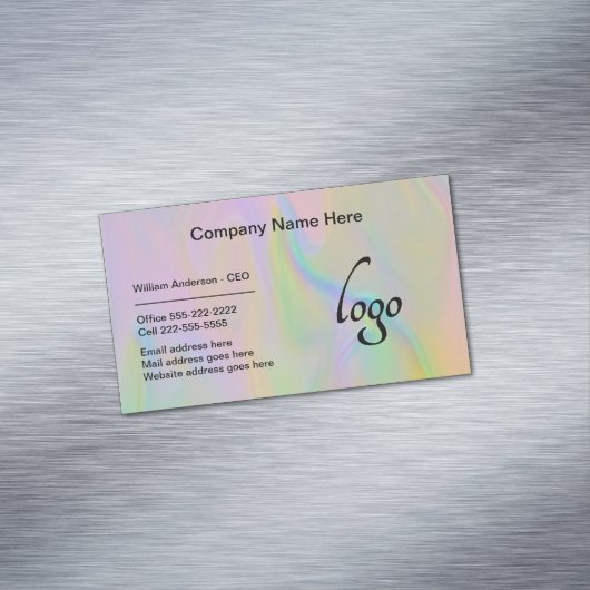 ミニマルプロフェッショナルホログラフィ企業のッフェイクク マグネット名刺 (インサイチュ)