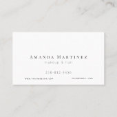 ミニマルプロフェッショナルホワイトアポイントメントカード 名刺 (裏面)