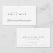 ミニマルプロフェッショナルホワイトアポイントメントカード 名刺 (正面/裏面)