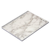 ミニマルプロフェッショナルホワイトマーブルストーンデザイン ノートブック (左側)