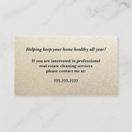 ミニマルプロフェッショナルホームクリーニング名刺 名刺 (裏面)
