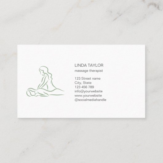 ミニマルプロフェッショナルマッサージセラピストセージ 名刺 (裏面)