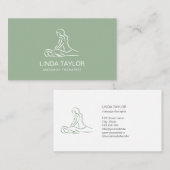 ミニマルプロフェッショナルマッサージセラピストセージ 名刺 (正面/裏面)