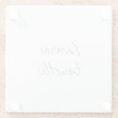 ミニマルプロフェッショナルモダンお名前 ガラスコースター (裏面)