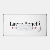 ミニマルプロフェッショナルモダンなプレーンな名前のタイトル デスクマット (キーボード&マウス)