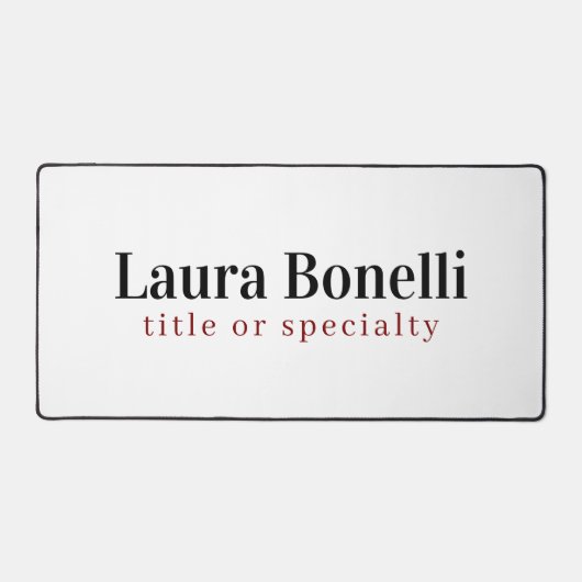 ミニマルプロフェッショナルモダンなプレーンな名前のタイトル デスクマット (正面)