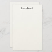 ミニマルプロフェッショナルモダンなプレーンな名前のタイトル 便箋 (正面/裏面)