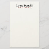 ミニマルプロフェッショナルモダンなプレーンな名前のタイトル 便箋 (正面)