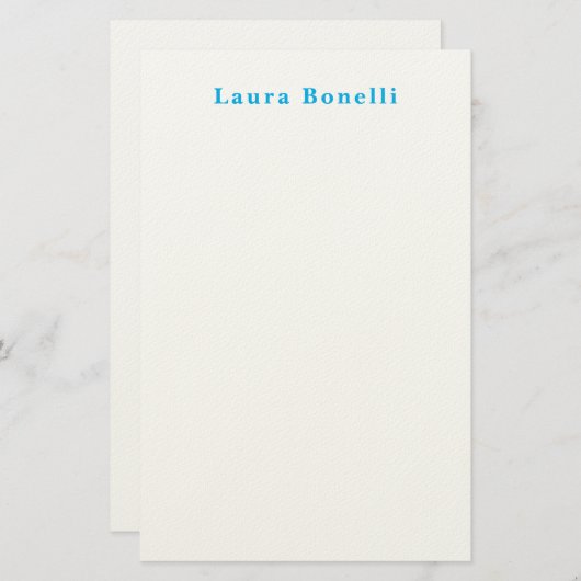 ミニマルプロフェッショナルモダンなプレーンな名前のタイトル 便箋 (正面/裏面)