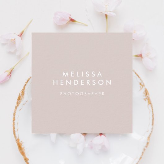 ミニマルプロフェッショナルモダンシャンパン スクエア名刺