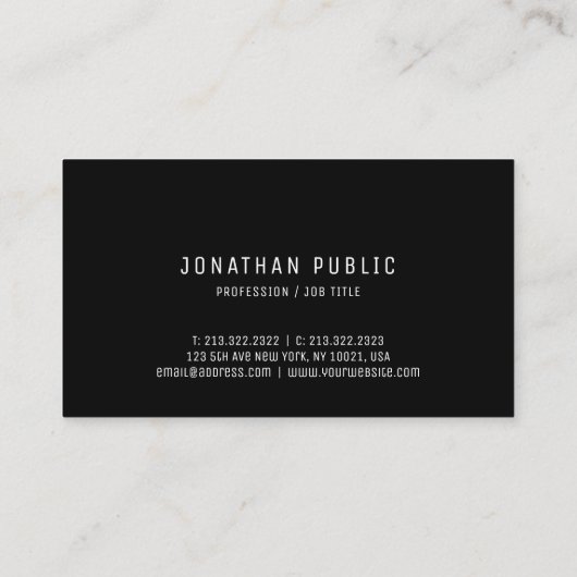 ミニマルプロフェッショナルモダンテンプレートエレガント 名刺 (裏面)