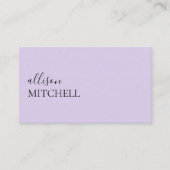 ミニマルプロフェッショナルモダンパステルパープル 名刺 (正面)
