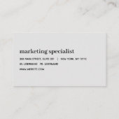 ミニマルプロフェッショナルモダンフレームグレー 名刺 (裏面)